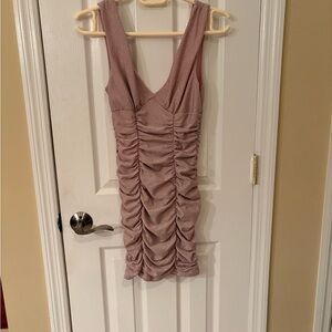 Elegant Pink Ruched Dress